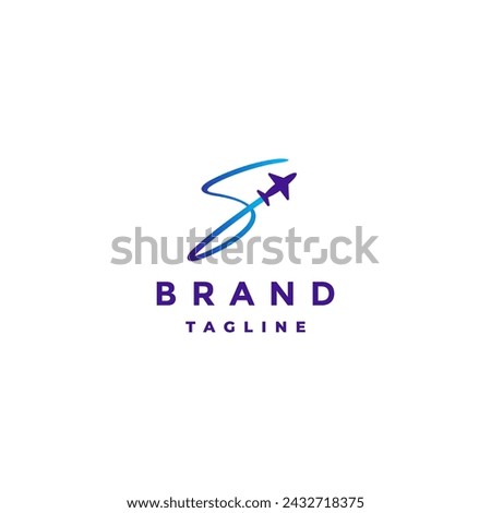 Airplane Initial Letter S Lines Logo Design. Airplanes Shape The Letter S Logo Design.