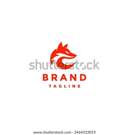 Serious Faced Fox Head Logo Design. Sporty Simple Wolf Head Logo Design.