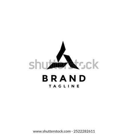 Strong Geometric Triangle Horns Logo Design. Three Sharp Pointed Geometric Triangle Lines Logo Design.