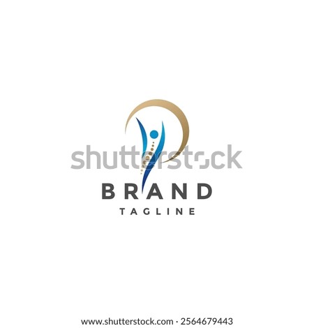 People Silhouette Lines And Spine Points Logo Design. People Spine And Arches Forming Initial Letter P Logo Design.