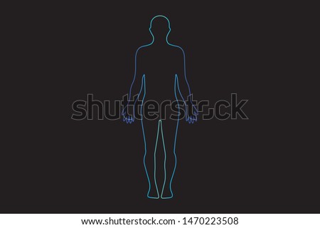 vector male human silhouette outline image illustration, line art