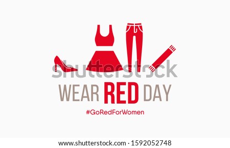 Vector illustration on the theme of National Wear Red day on February 7th.