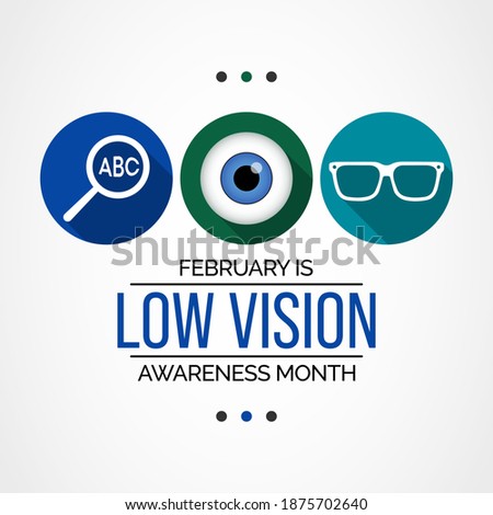 Vector illustration on the theme of National AMD age related Macular Degeneration and Low vision awareness month observed each year during February.
