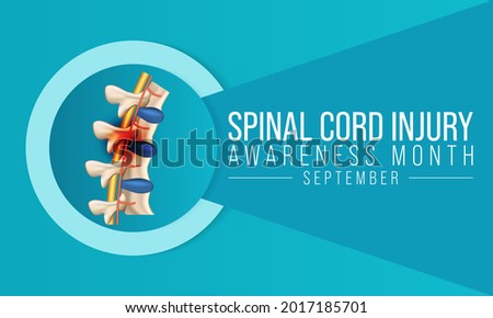 Spinal Cord injury awareness month is observed every year in September, individuals with SCI often overcome the challenges of their condition and go on to lead normal, happy lives. Vector illustration