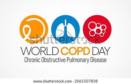 World COPD day (Chronic Obstructive Pulmonary Disease) is observed every year in November, is the name for a group of lung conditions that cause breathing difficulties. Vector illustration Photo stock © 