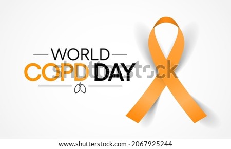 World COPD day (Chronic Obstructive Pulmonary Disease) is observed every year in November, is the name for a group of lung conditions that cause breathing difficulties. Vector illustration