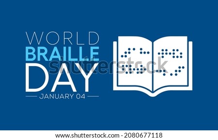 World Braille day is observed every year on January 4. Vector illustration