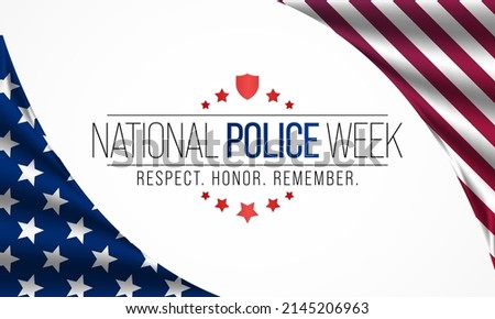 National Police week (NPW) is observed every year in May in United states that pays tribute to the local, state, and federal officers who have died or disabled, in the line of duty. vector art