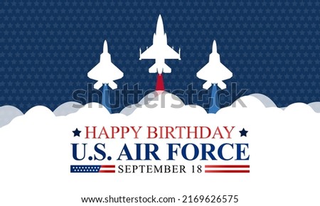 U.S. Air Force birthday is observed every year on September 18 all across United States of America. Vector illustration