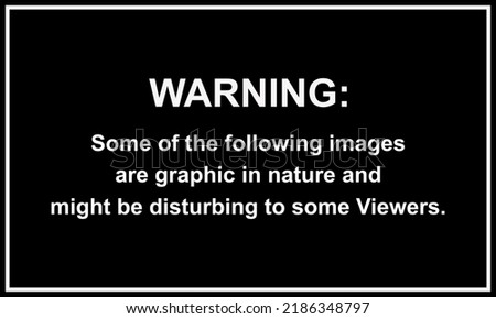 Graphic image warning message is written on dark background. vector typography