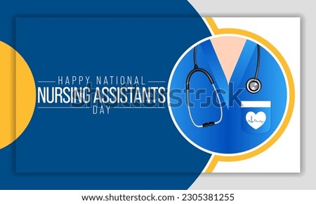 Nursing assistants day is observed every year in June, The main role of a CNA is to provide basic care to patients and help them with daily activities. vector illustration