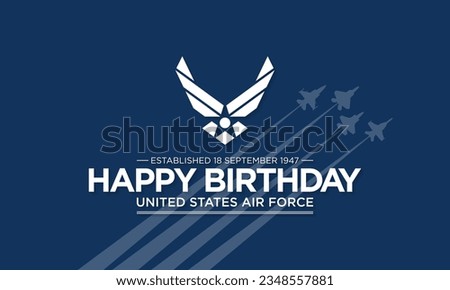 U.S. Air Force birthday is observed every year on September 18 all across United States of America. Vector illustration