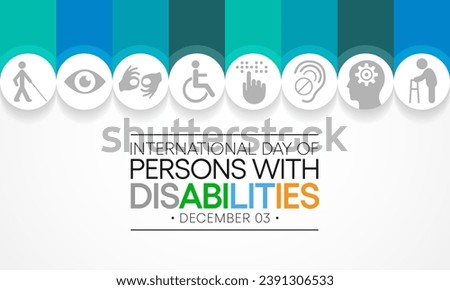 International Day of Persons with Disabilities (IDPD) is celebrated every year on 3 December. to raise awareness of the situation of disabled persons in all aspects of life. Vector illustration