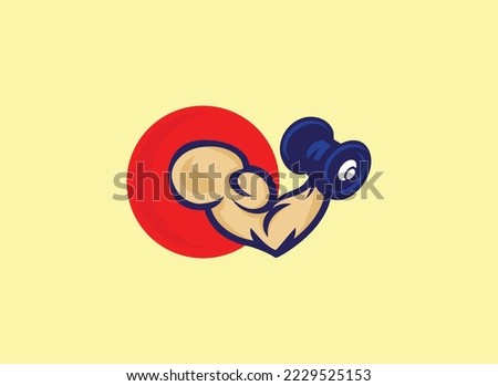 Power Biceps Muscles Arm Fitness Logo Design- Fitness Training 