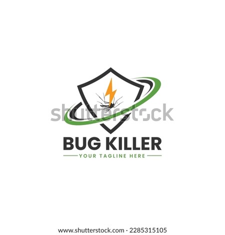 Bug Zapper Logo Template, Shield Protection, Insect Remover, Pest Killer