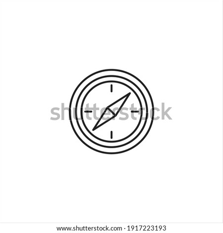 Line Compass icon isolated on white background. Outline symbol for website design, mobile application, ui. Compass pictogram. Vector illustration, editorial stroke