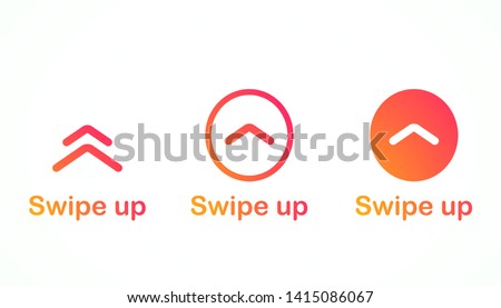 Swipe up, arrow up buttons colorful gradient. Text swipe up. Social media instagram concept. Vector illustration. EPS 10