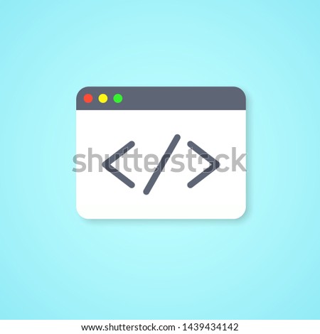 Web page and symbol coding. Programming, development. Web building, coding concept. Vector illustration. EPS 10