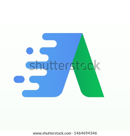 Flying letter, symbol, logo, sign. Web design, app, ui. Googl adwords web icon template. Vector illustration. EPS 10