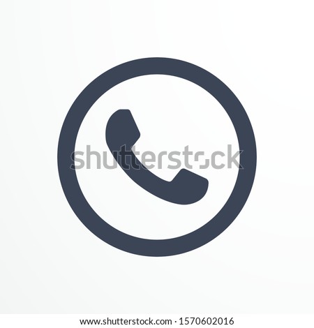 Template phone handset icon. Phone flat icon, isolated on white background. Handset web button, sign, symbol, pictogram, label, element ui. Vector illustration. EPS 10