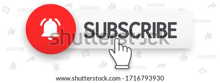 Web button subscribe layout. Blogging, promotion. Social media concept. Vector illustration. EPS 10