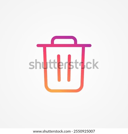 Gradient color dumpster icon, trash bin, delete, garbage, trash can. Vector