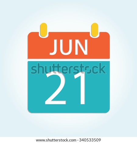 Colorful calendar icon - Jun 21