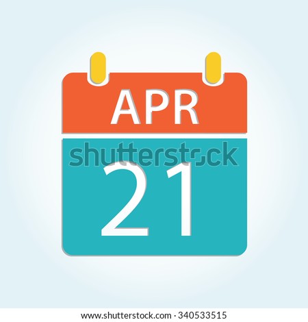 Colorful calendar icon - Apr 21