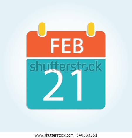 Colorful calendar icon - Feb 21