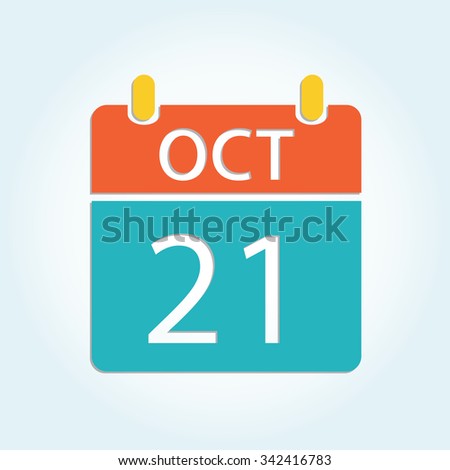 Colorful calendar icon - Oct 21