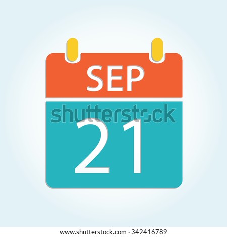 Colorful calendar icon - Sep 21