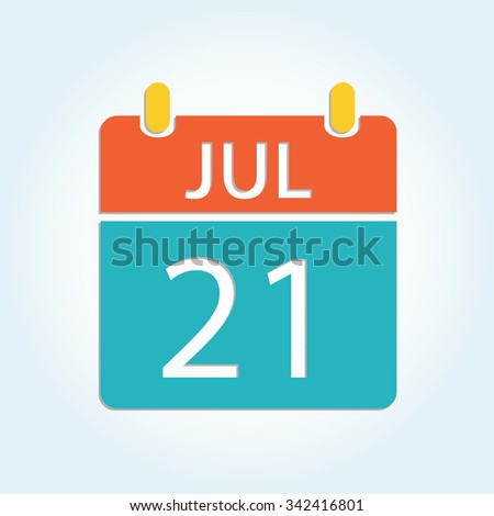 Colorful calendar icon - Jul 21