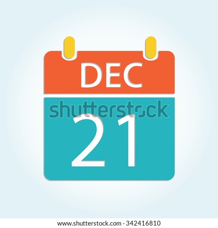 Colorful calendar icon - Dec 21