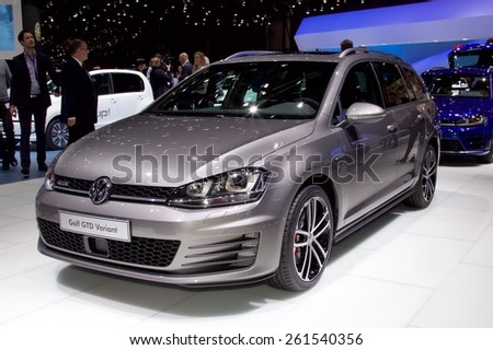 2015 Volkswagen Golf GTD Variant presented the 85th International Geneva Motor Show on March 3, 2015 in Palexpo, Geneva, Switzerland