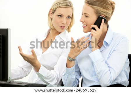 Female business partners working together