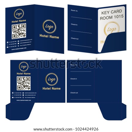 hotel key card holder folder package template