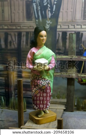 BANGKOK - Siam Girl Dolls in Bangkok Doll House on August 2 2014, in Bangkok thailand. Since 1957, Bangkok Dolls has been creating a variety of exquisite handmade collectible Thai Dolls.