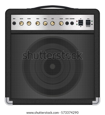 real classic black guitar amplifier vector