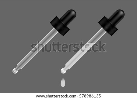 real liquid glass eye dropper vector