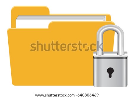 folder with master key lock icon vector