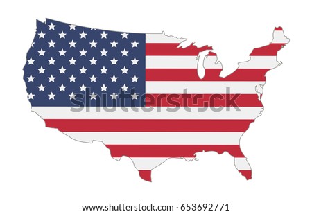 map of united states of america flag