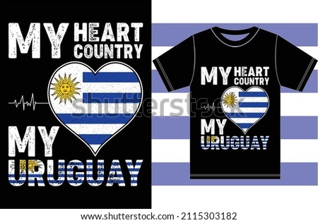 Uruguay  Flag T-shirt Design.Typography Vector Design.
