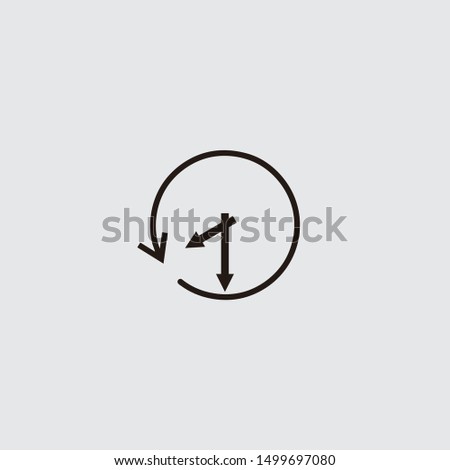 History, clock with arrow around icon suitable for website design, logo, app, and ui.