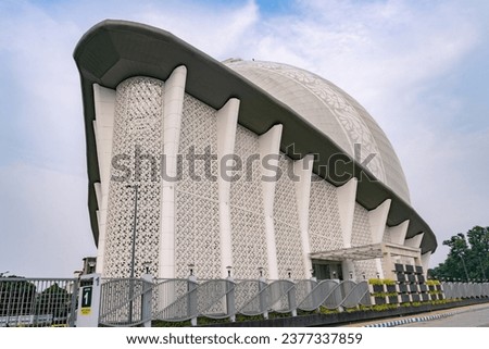 Image, Stock Photo Building complex in shell with scaffolding for the creation of living space in the Rhine-Main area in front of a blue sky with sunshine in Offenbach on the Main in Hesse