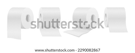 Toilet paper roll vector towel tissue icon. Isolated kitchen 3d paper toilet illustration wc realistic tape bathroom isometric cylinder.	