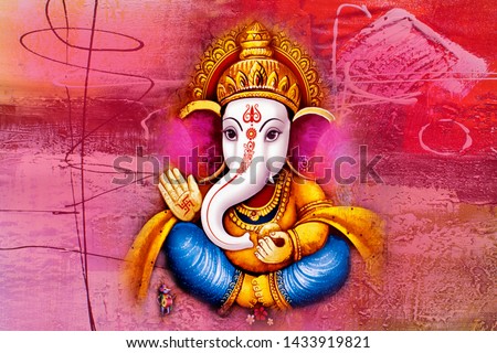 Beautiful Ganesha Painting with Textured Background