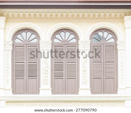 Colonial old building facade shop house in singapore