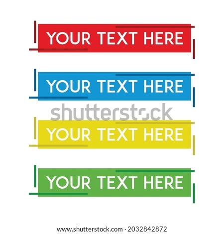 banner set, text box, title box, speech text, speech title, frame text, frame title, text border, title border