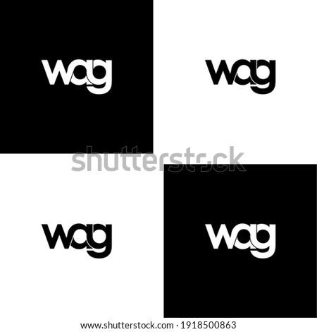 wag letter original monogram logo design