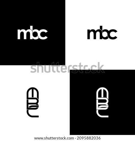 mbc letter initial monogram logo design set